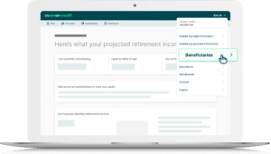 Common Wealth Retirement platform navigation simplified desktop image beneficiaries feature.