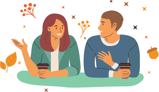 Illustration - Chatting with Coffee