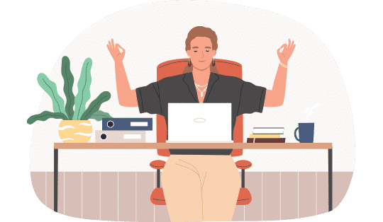 Illustration - Zen at Desk