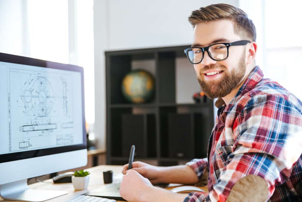 Engineer at desk