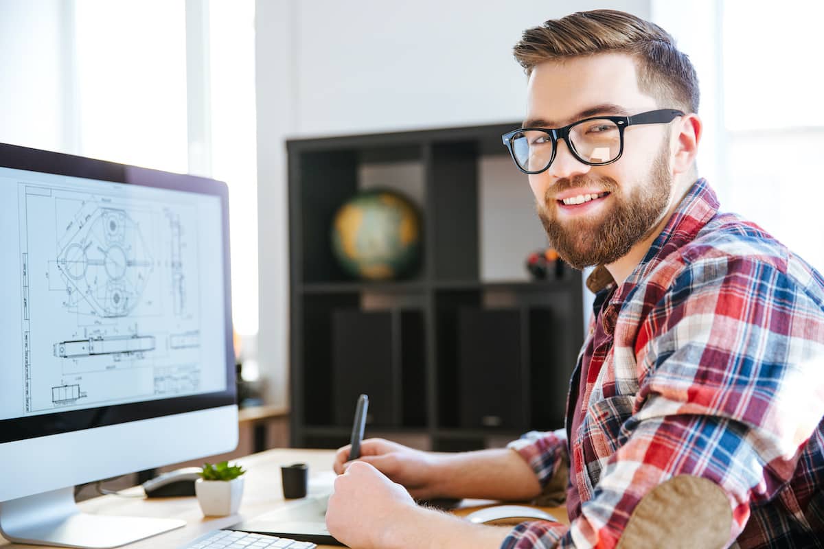 Engineer at desk