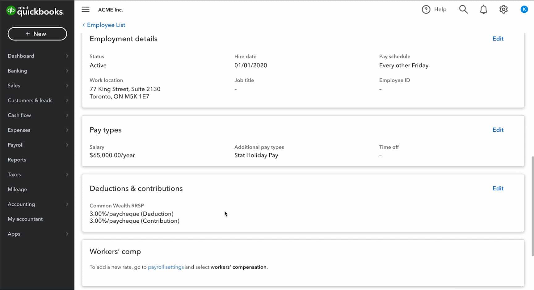 QBO deductions and contributions