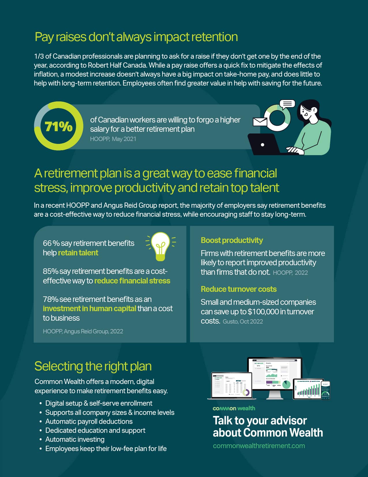 Pay vs. Plan: why retirement benefits are a better solution for employee retention