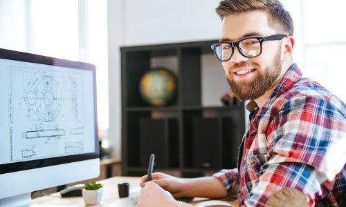 Engineer at desk