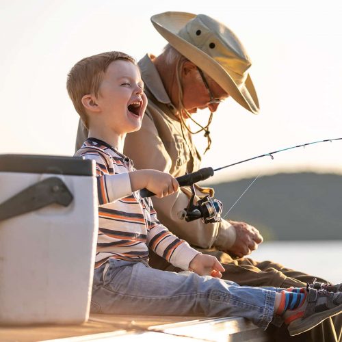 Fun fishing with grandpa