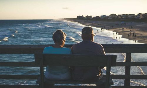 Retire Couple on Bench